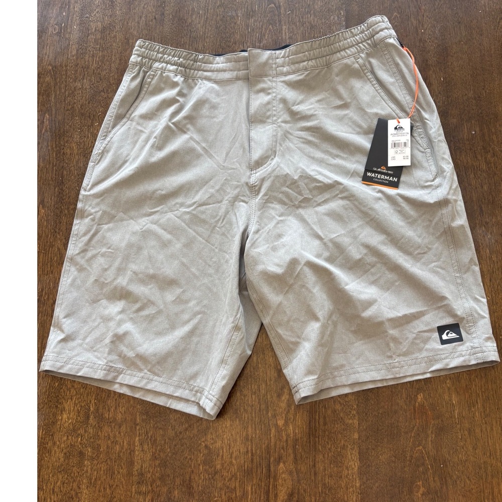 Quiksilver Waterman Suva Amphibian 20 Shorts Mens Grey Hybrid Boardshorts M